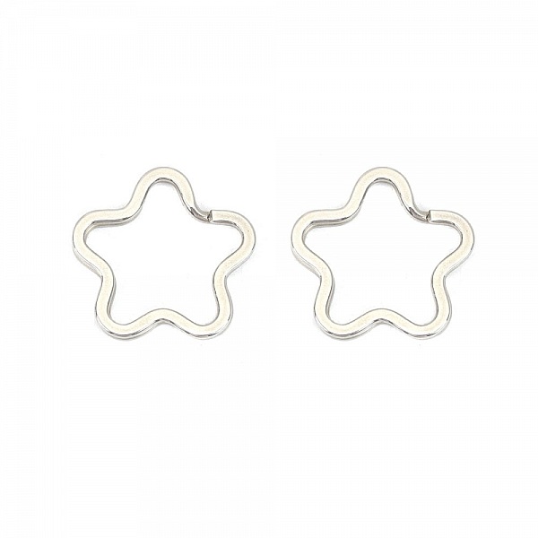 Blomsterformet n&oslash;kkelring Rustfritt st&aring;l 34 x 35 mm