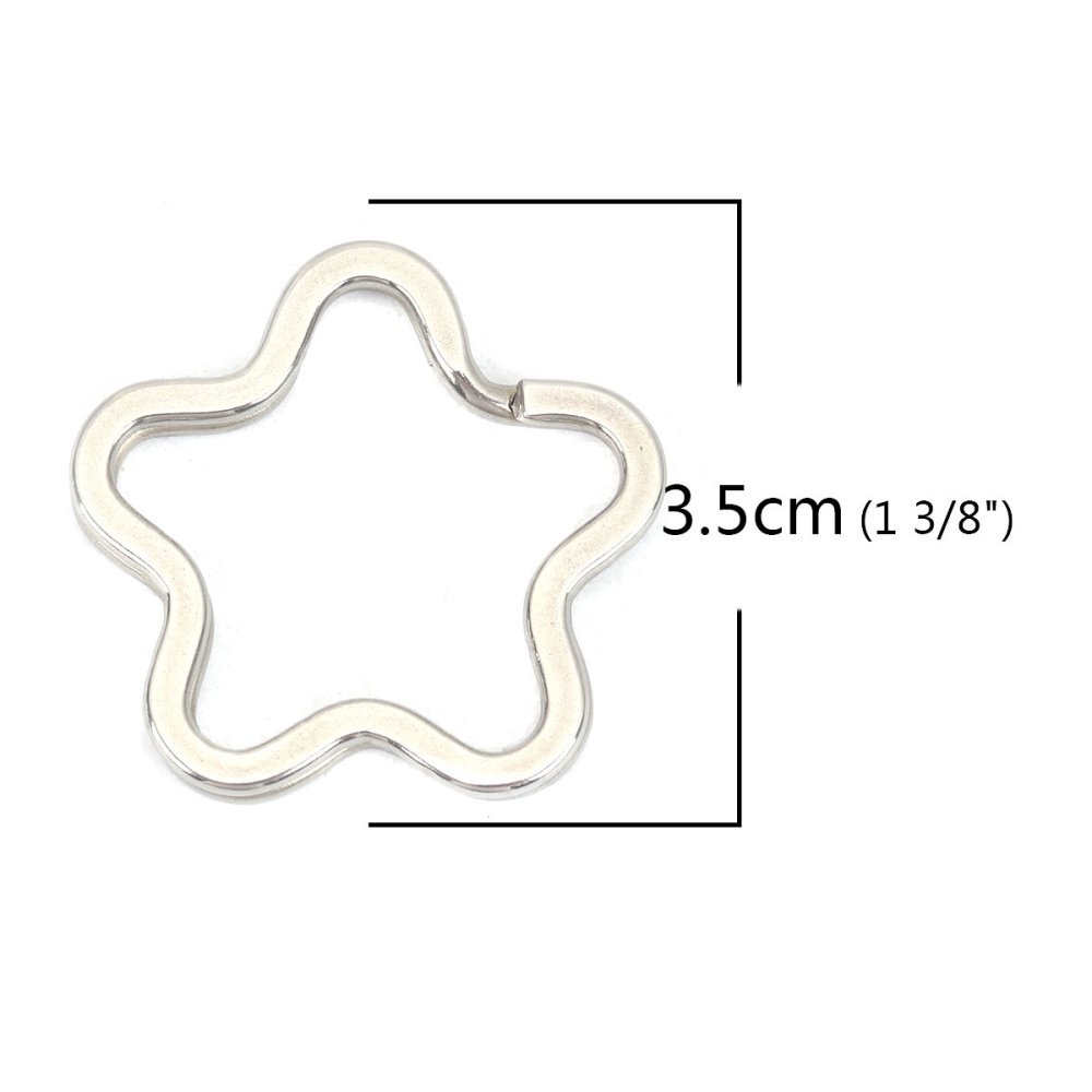 Blomsterformet nøkkelring Rustfritt stål 34 x 35 mm