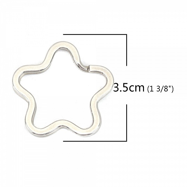 Blomsterformet n&oslash;kkelring Rustfritt st&aring;l 34 x 35 mm