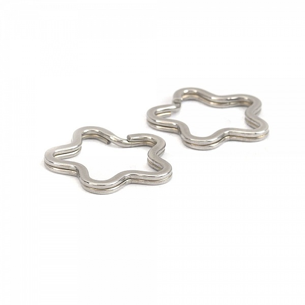 Blomsterformet n&oslash;kkelring Rustfritt st&aring;l 34 x 35 mm