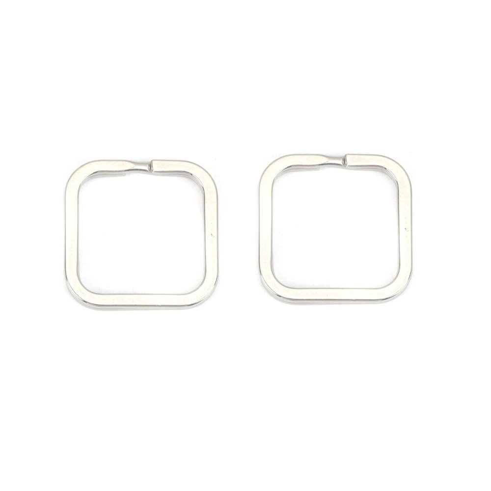 Nøkkelring firkantet form Rustfritt stål 30 x 30 mm