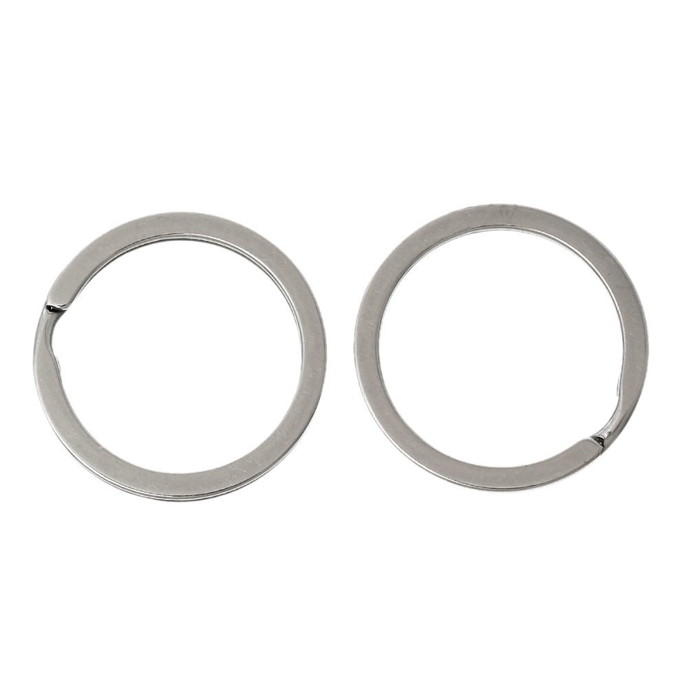 Nøkkelring x 4 rund Rustfritt stål 30 mm