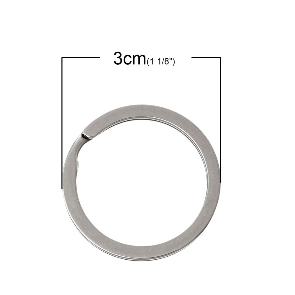 Nøkkelring x 4 rund Rustfritt stål 30 mm