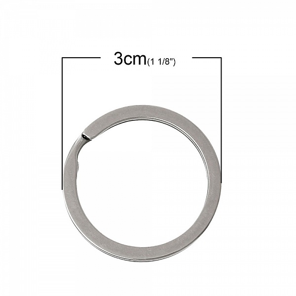 N&oslash;kkelring x 4 rund Rustfritt st&aring;l 30 mm