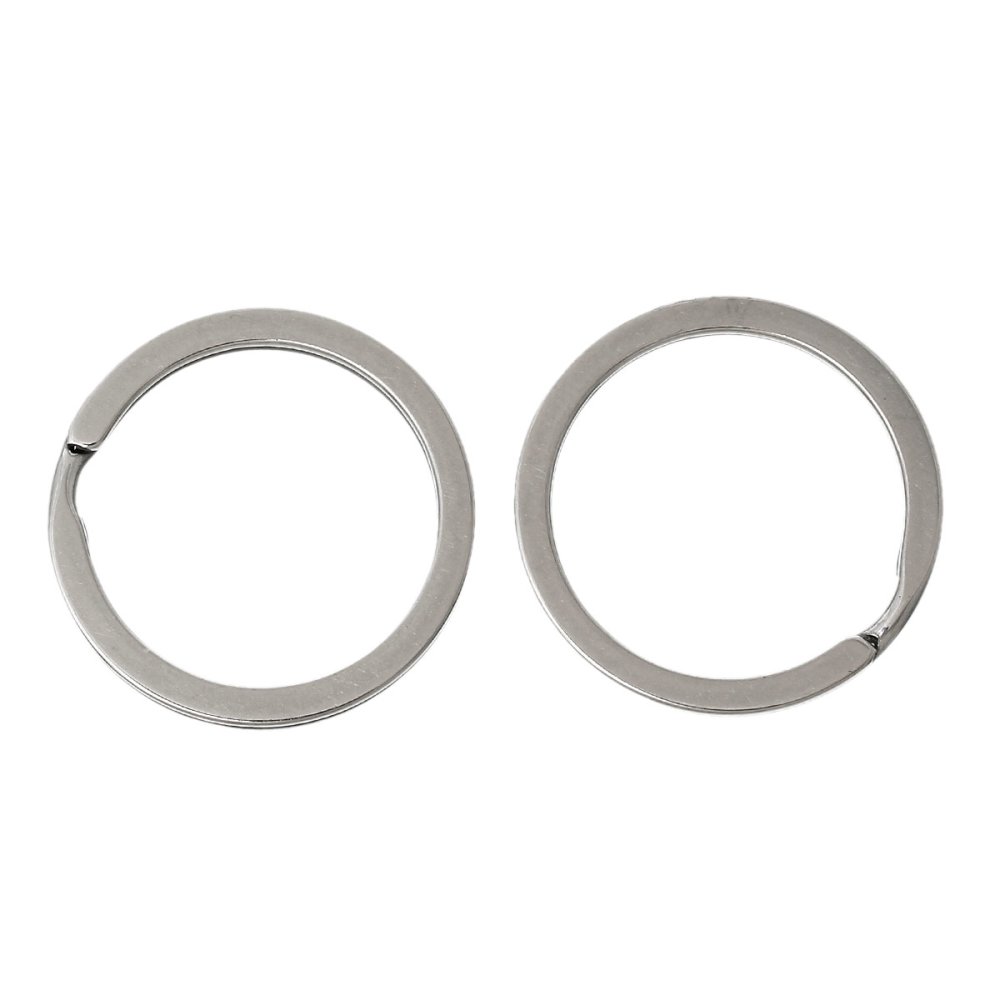 Nøkkelring x 4 rund Rustfritt stål 30 mm