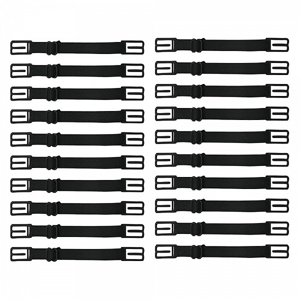 Elastisk stropp 20 Justerbare maskeforlengelser &oslash;rekrok Svart maskeforlengelse