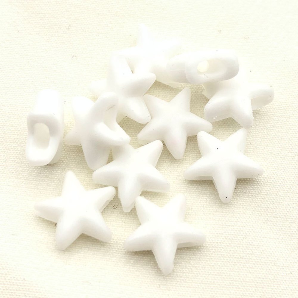 Elastisk slips med hvit gummistjernespenne N°03 x 10 stk.