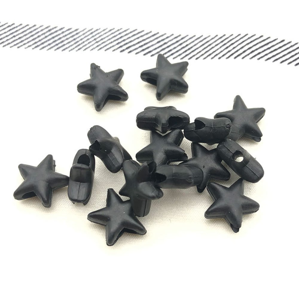 Elastisk slips med svart gummistjernespenne N°03 x 10 stk.