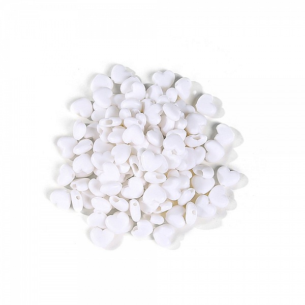 Elastisk slips med hvit gummi-hjertespenne N&deg;04 x 10 stk.