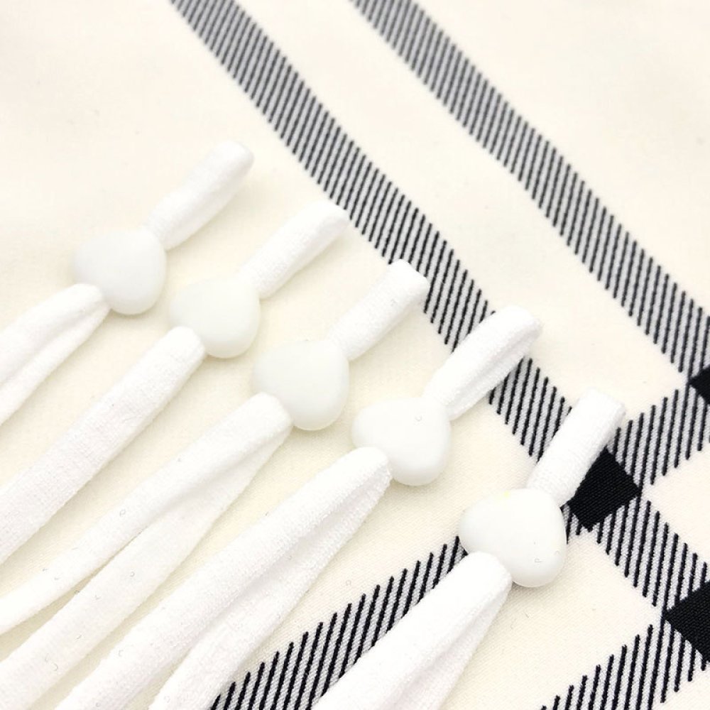 Elastisk slips med hvit gummi-hjertespenne N°04 x 10 stk.