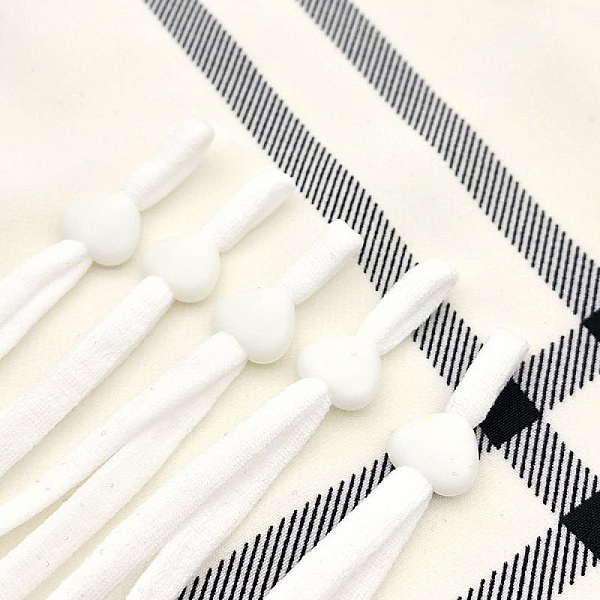 Elastisk slips med hvit gummi-hjertespenne N&deg;04 x 10 stk.