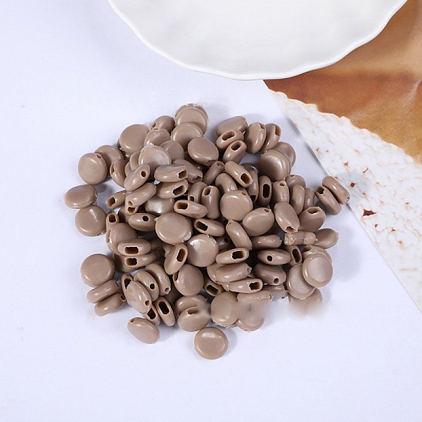 Elastisk feste med spenne M&oslash;rkebrun gummistein N&deg;02 x 10 stk.