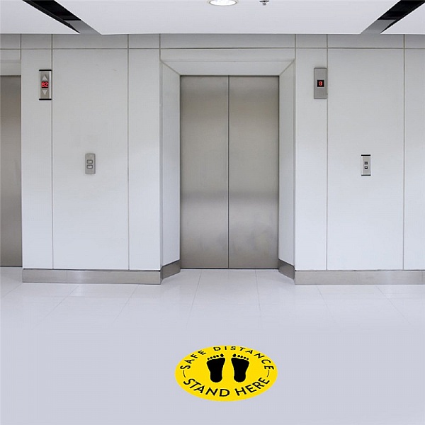 Gulvklistremerker for sosial distansering Svart og gult