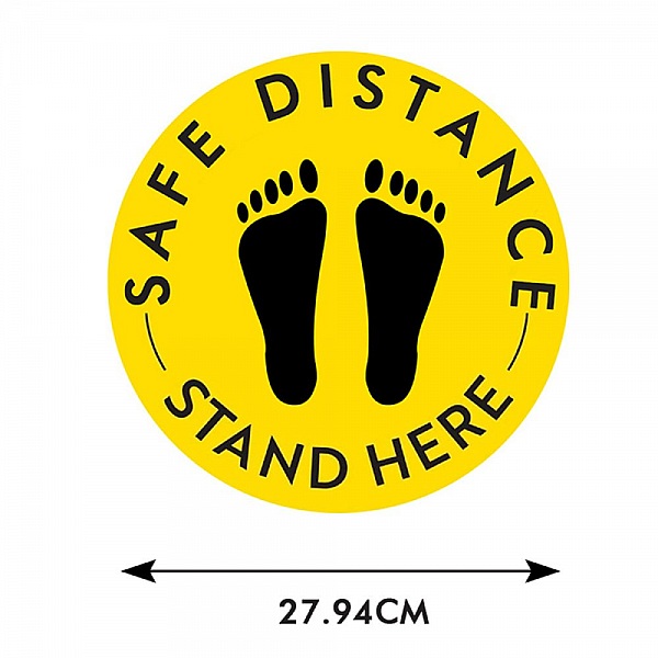 Gulvklistremerker for sosial distansering Svart og gult