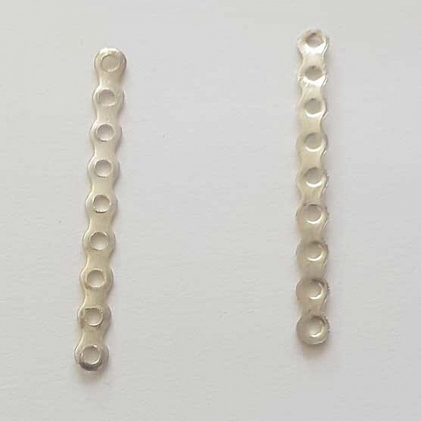 Barre Argent Entretoise S&eacute;parateur perle, multi rangs 9 trous N&deg;01