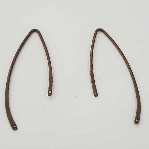 Stang buet metallstang fors&oslash;lvet 2 ringer N&deg;04 Bronse