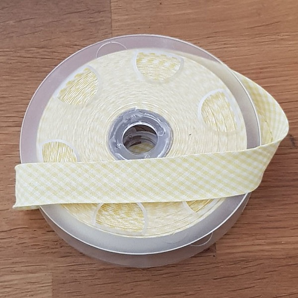 Gul Gingham Fancy Bias All Textile 1 meter krage 09