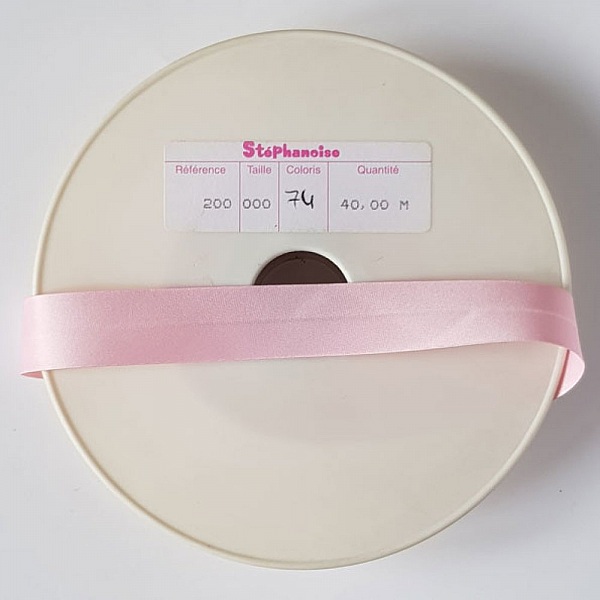 Bias Plain All Textile Satin 1 Meter Hals 74 Lys Rosa