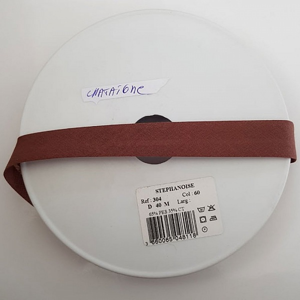 All-textile vanlig forspenning 1 Meter krage 60 Kastanjebrun