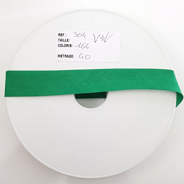 Bias all tekstil 1 Meter krage 164 Gr&oslash;nn