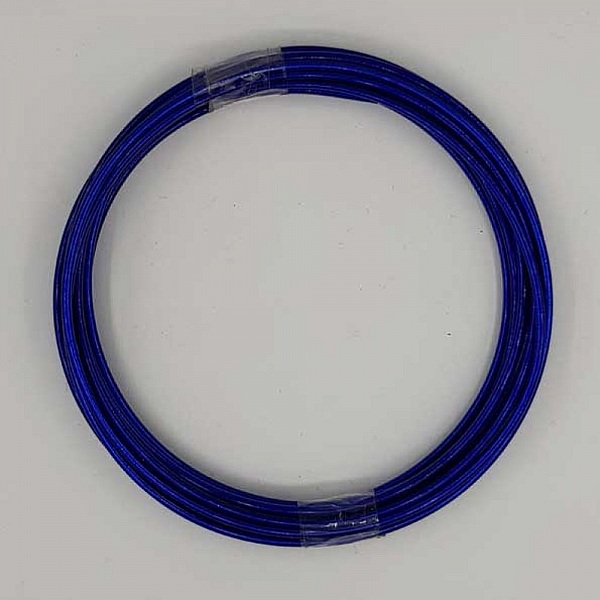 Bobine de 3 m&egrave;tres fil aluminium rond 2 mm Bleu