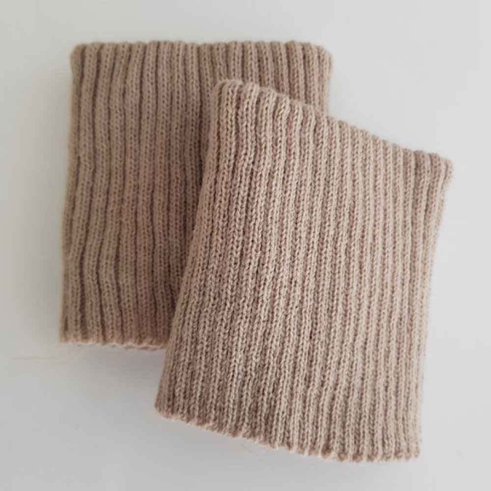 Ribbede mansjetter eller buksebunn Beige