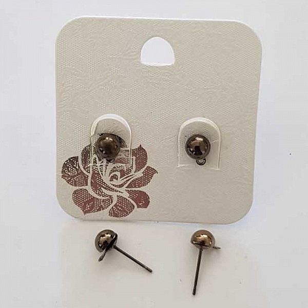 Boucles D'oreilles Tige Perceuse 16 x 6 mm Noir M&eacute;tal 01 x 2