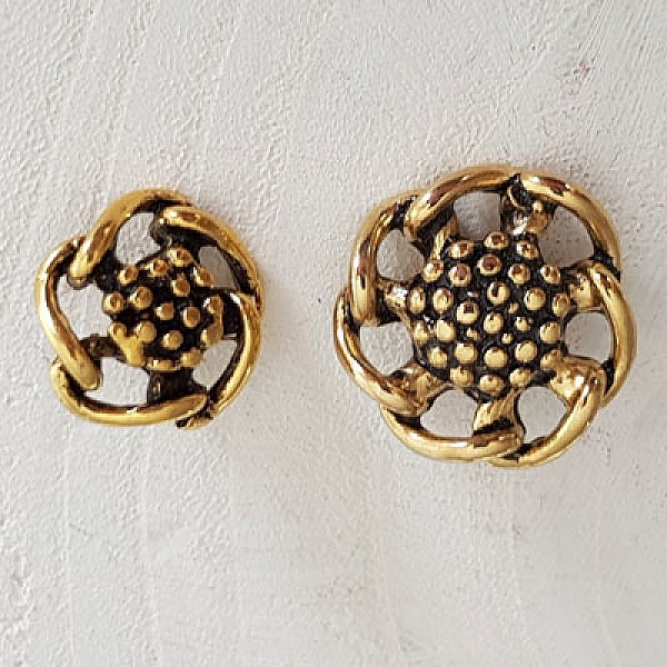 18mm rund gullknapp nr. 02