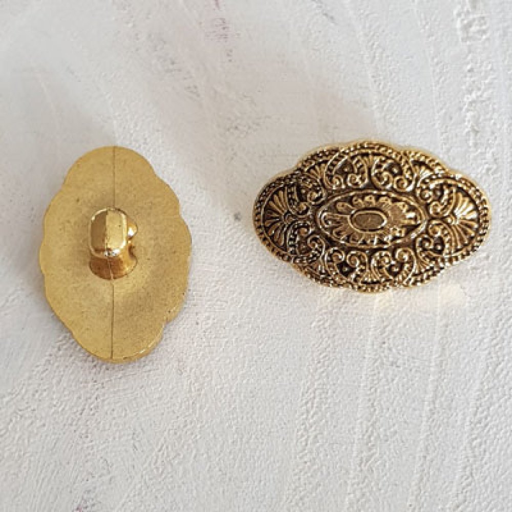 30 mm oval gullknapp nr. 13