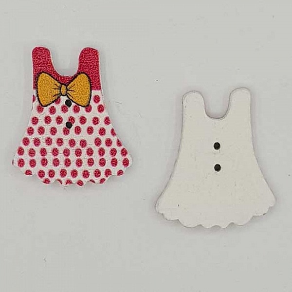 Hvit kjole med treknapper N&deg;01-03