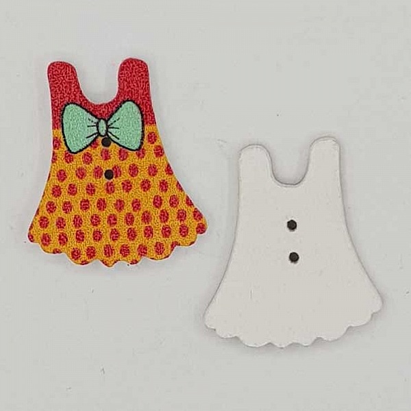 Oransje kjole med treknapper N&deg;01-01