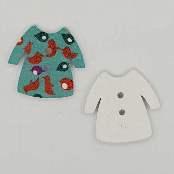 Turkis kjole med treknapper N&deg;02-03