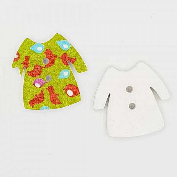 Gr&oslash;nn kjole med treknapper N&deg;02-01