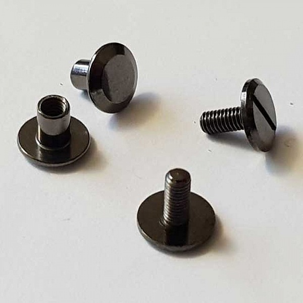 Bouton de col &agrave; visser 6 mm 02 Canon de Fusil en Zamak Plaqu&eacute; Argent a vis