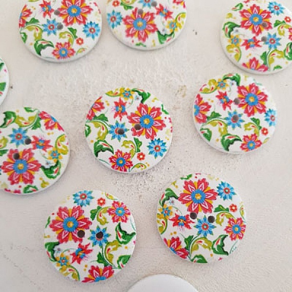 Treknott blomster 30 mm N&deg;01 x 10 stk.