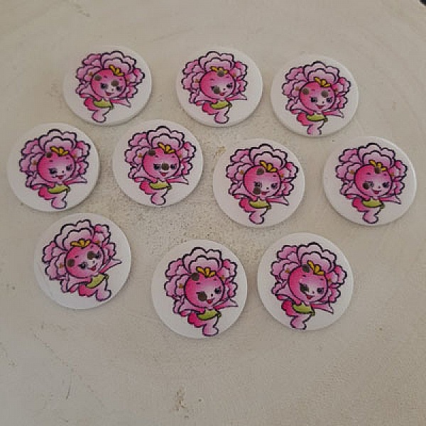 Treknott blomster 30 mm N&deg;02 x 10 stk.