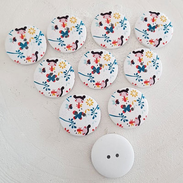 Treknott blomster 30 mm N&deg;04 x 10 stk.