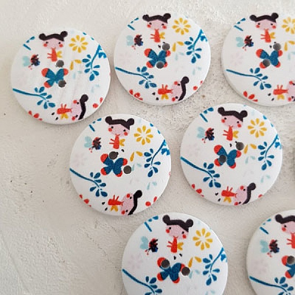 Treknott blomster 30 mm N&deg;04 x 10 stk.