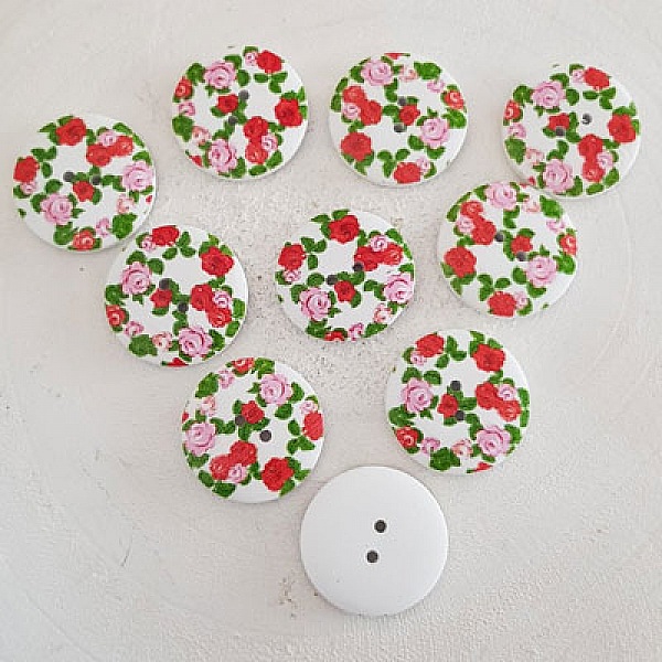 Treknott blomster 30 mm N&deg;06 x 10 stk.