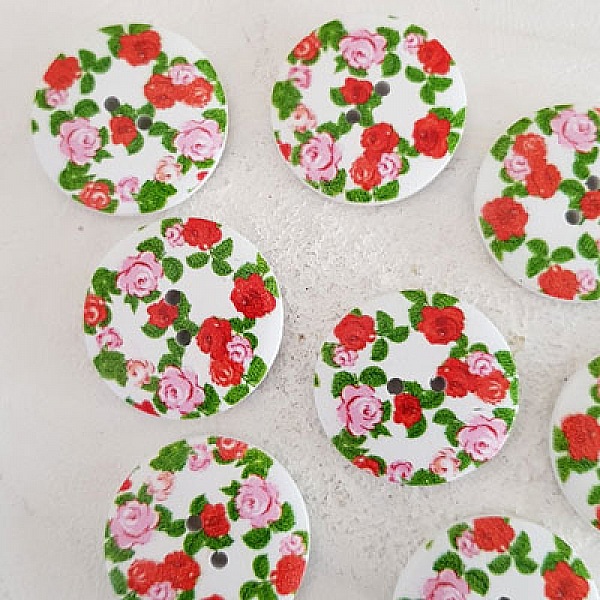 Treknott blomster 30 mm N&deg;06 x 10 stk.