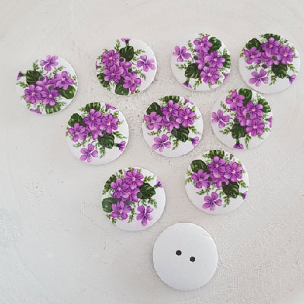 Treknott blomster 30 mm N°07 x 10 stk.