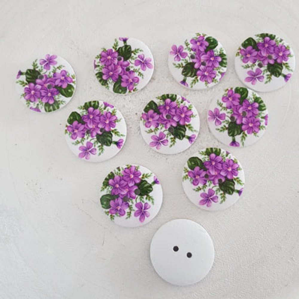 Treknott blomster 30 mm N°07 x 10 stk.