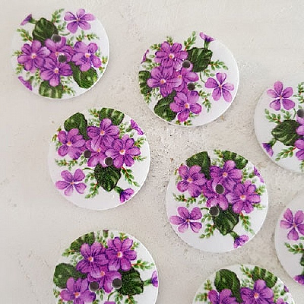 Treknott blomster 30 mm N&deg;07 x 10 stk.