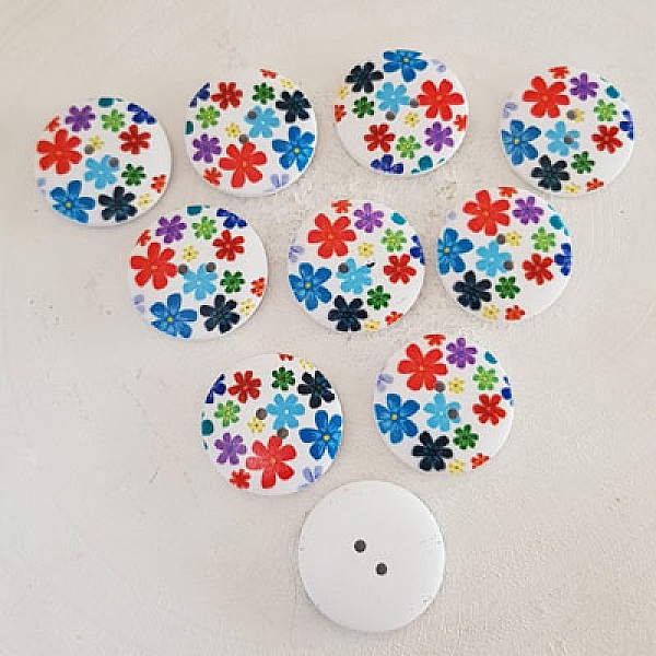 Treknott blomster 30 mm N&deg;08 x 10 stk.