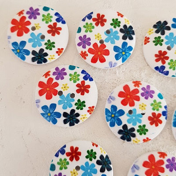 Treknott blomster 30 mm N&deg;08 x 10 stk.