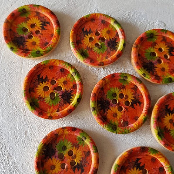 Treknott blomster 30 mm N&deg;09 x 10 stk.