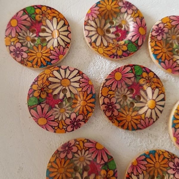 Treknott blomster 30 mm nr. 11 x 10 stk.