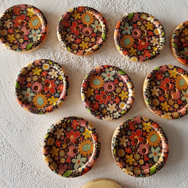 Treknott blomster 30 mm nr. 12 x 10 stk.