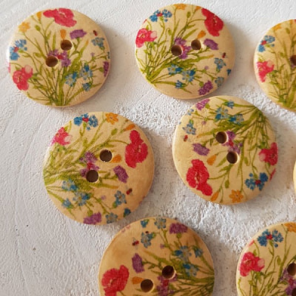 Treknott blomster 30 mm nr. 13 x 10 stk.