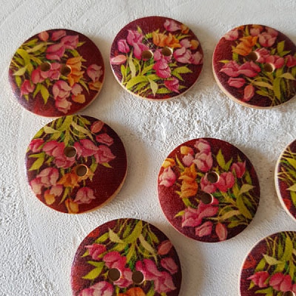 Treknott blomster 30 mm nr. 14 x 10 stk.